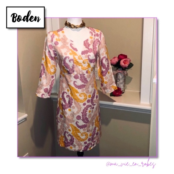 NEW! Boden Lovely Linen Spring-Summer Dress 💐 - Picture 2 of 11